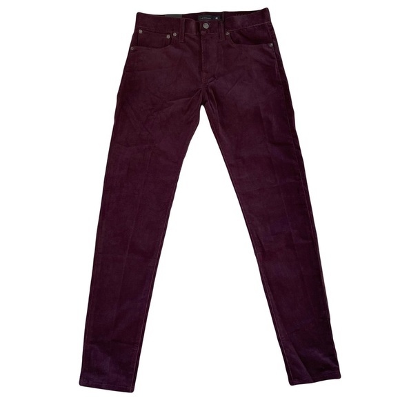Club Monaco Super Slim Fit Corduroy Pants Burgundy - Picture 1 of 15
